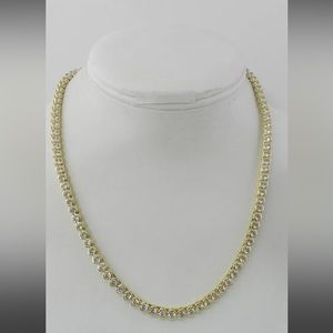 Macy’s 18 inch cubic zirconia gold plated tennis necklace New 150.00 Msrp